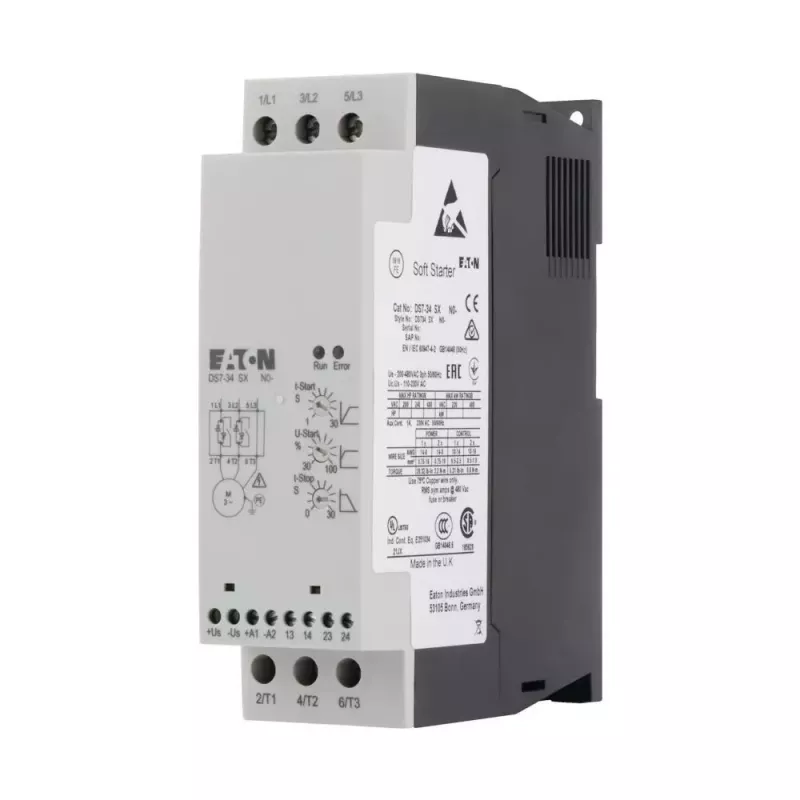 Eaton DS7-342SX024N0-N Arrancador suave, 24 A, 200-480 V AC, comando 24 V AC/DC, 11 kW