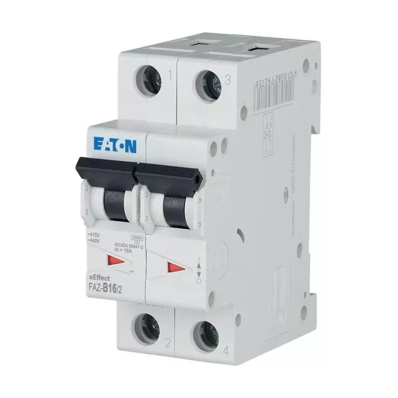 Eaton FAZ-B16/2 disjuntor em miniatura (MCB), bipolar, 16 A, tipo B