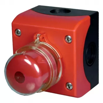 Eaton M22-SOL-PVLPL11-2 Interruptor para bombeiros PV, 1NO 1NC, cabeça de cogumelo vermelha, bipolar, 1000V DC, 25A, montagem em painel 152627