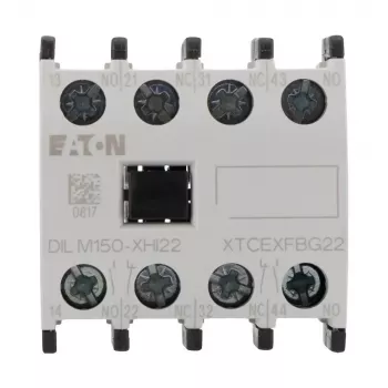 Eaton DILM150-XHI22 Bloco de contactos auxiliares, 2NO+2NC, montagem frontal, terminais de parafuso 277950