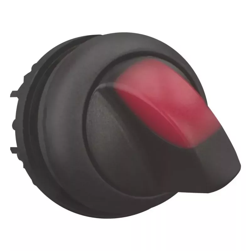 Eaton M22S-WLKV-R Acionador de interruptor seletor, 2 posições com retenção, manípulo rotativo preto, anel frontal de plástico 284399