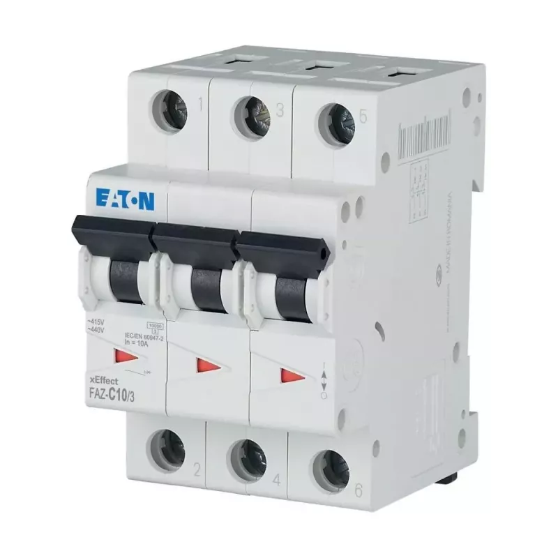 Eaton FAZ-C10/3 Disjuntor de proteção de linha tipo C 10 A tripolar 278869