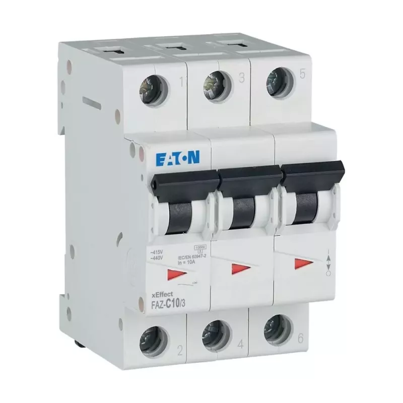 Eaton FAZ-C10/3 Disjuntor de proteção de linha tipo C 10 A tripolar 278869