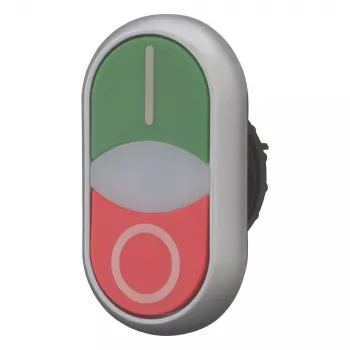 Eaton M22-DDLF-GR-X1 atuador de botão duplo, plano, iluminado, verde/vermelho 284814