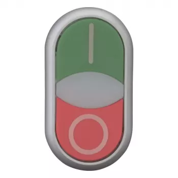 Eaton M22-DDLF-GR-X1 atuador de botão duplo, plano, iluminado, verde/vermelho 284814
