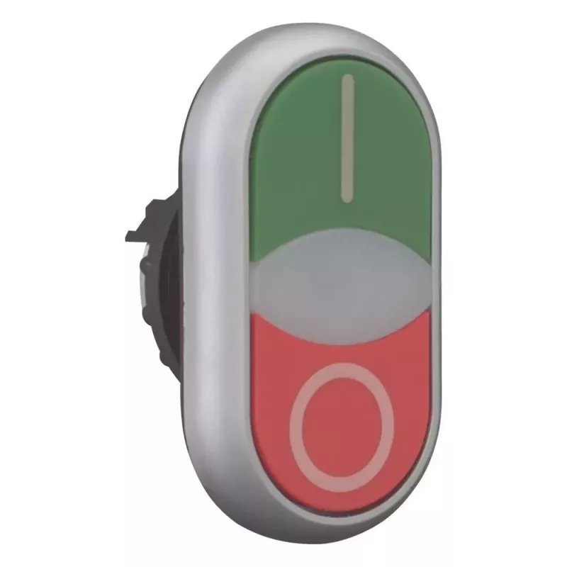 Eaton M22-DDLF-GR-X1 atuador de botão duplo, plano, iluminado, verde/vermelho 284814