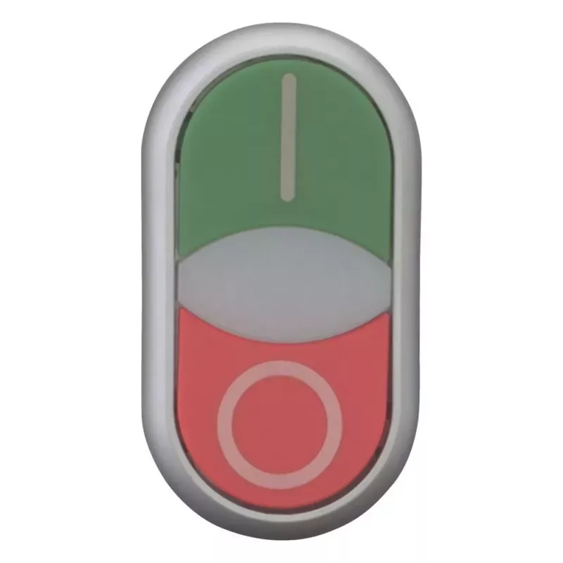 Eaton M22-DDLF-GR-X1 atuador de botão duplo, plano, iluminado, verde/vermelho 284814