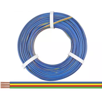 Donau Elektronik 418-50 cabo multifilar 4 x 0,14 mm², verde/vermelho/amarelo/azul, 50 m