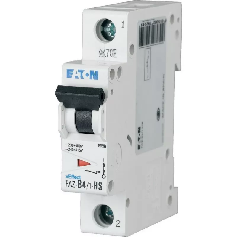 Eaton FAZ-B4/1-HS disjuntor de proteção de linha tipo B 4A 1 polo 10kA 279274