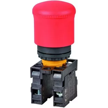 Eaton M22-PV/K11 botão, 1 NO + 1 NC, atuador saliente, preto, montagem de 22,5 mm, terminais de parafuso 216516-RD