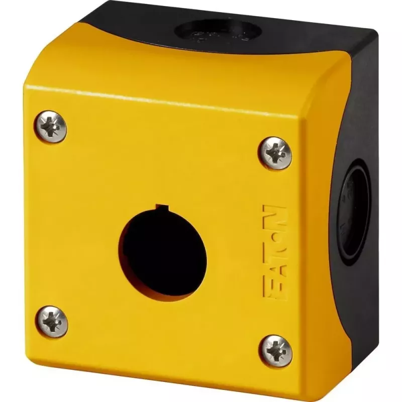 Eaton M22-IY1 caixa vazia, 1 posição de montagem, fixação à base, 80 x 72 x 56 mm, amarelo