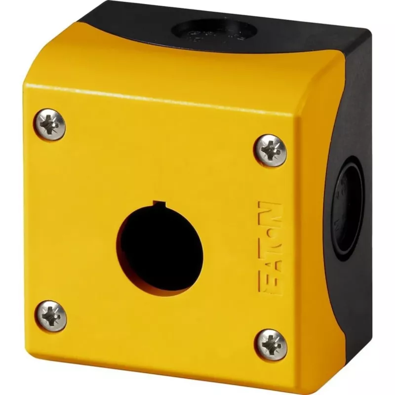 Eaton M22-IY1 caixa vazia, 1 posição de montagem, fixação à base, 80 x 72 x 56 mm, amarelo
