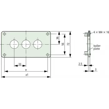 Eaton M22-E4 placa de montagem para 4 aparelhos de comando, antracite 216545
