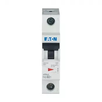EATON FAZ-B2/1 disjuntor de proteção de linha, 1 polo, tipo B, 2 A, 6 kA, 230/400 V AC, montagem em calha DIN, termomagnético 278523