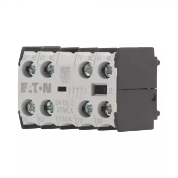 EATON 04DILE bloco de contactos auxiliares, 4 NC, com guiamento forçado, montagem frontal, para contactores DILM7-DILM38 010256