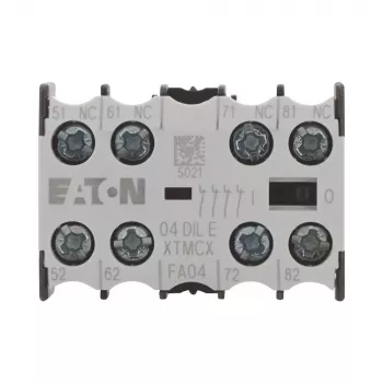 EATON 04DILE bloco de contactos auxiliares, 4 NC, com guiamento forçado, montagem frontal, para contactores DILM7-DILM38 010256