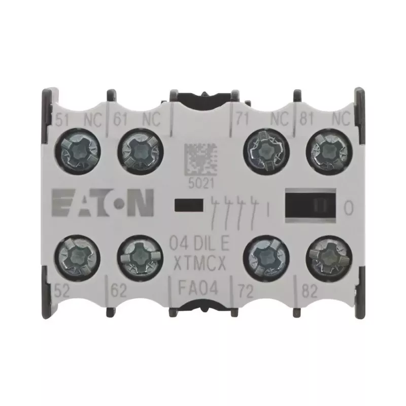 EATON 04DILE bloco de contactos auxiliares, 4 NC, com guiamento forçado, montagem frontal, para contactores DILM7-DILM38 010256