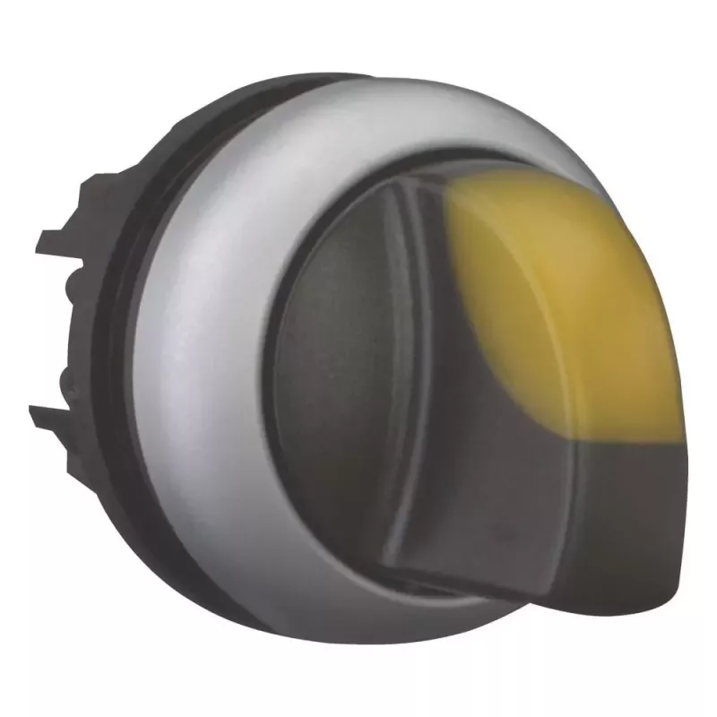Eaton M22-WLK3-Y atuador de interruptor rotativo iluminado, 3 posições, amarelo