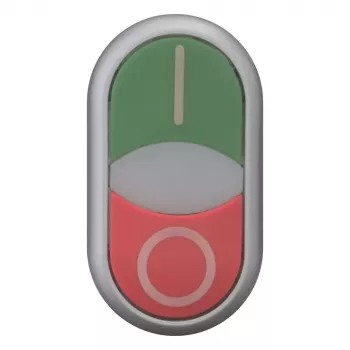 Eaton RMQ-Titan M22-DDLM-GR-X1 botão duplo com luz de sinalização, verde/vermelho, LED branco, 24V AC/DC, 1NO+1NC 284830