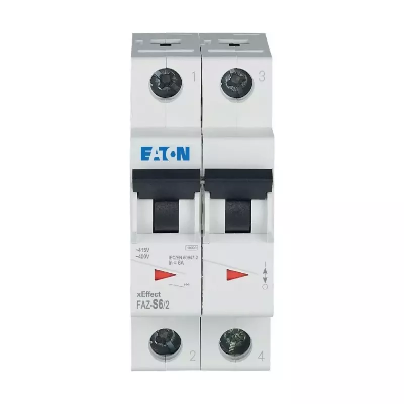 Eaton FAZ-S6/2 disjuntor de proteção de linha Type S 6A 2 polos 6kA 278809
