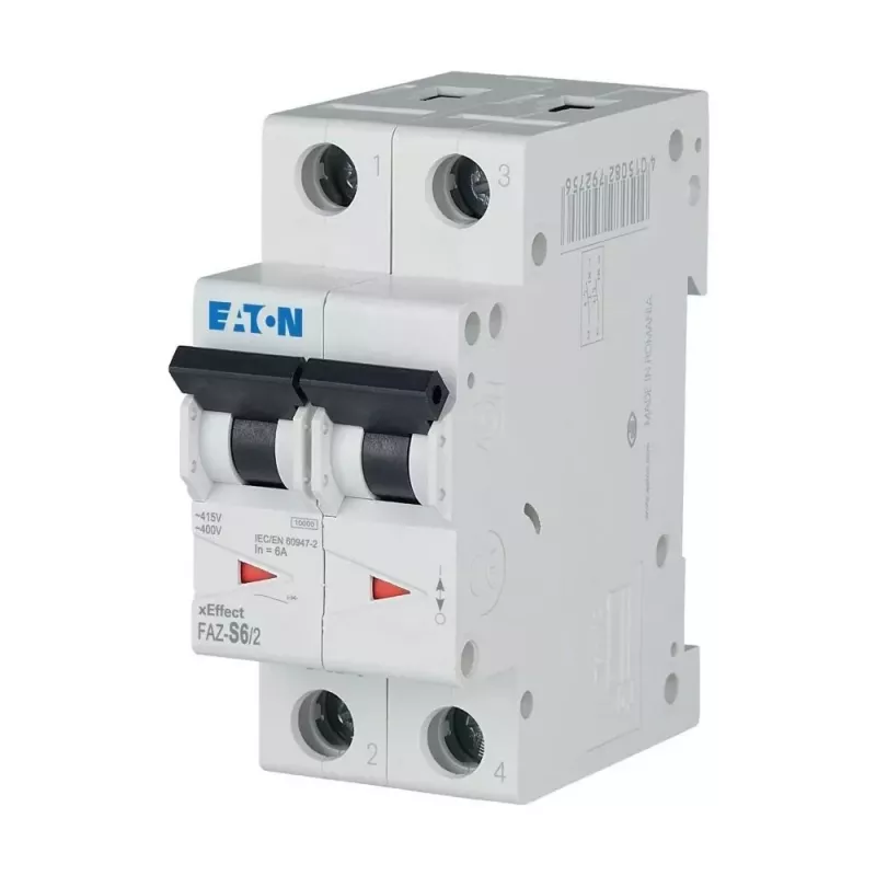 Eaton FAZ-S6/2 disjuntor de proteção de linha Type S 6A 2 polos 6kA 278809