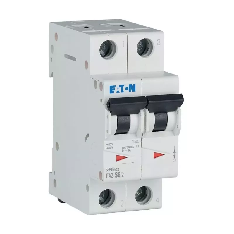 Eaton FAZ-S6/2 disjuntor de proteção de linha Type S 6A 2 polos 6kA 278809