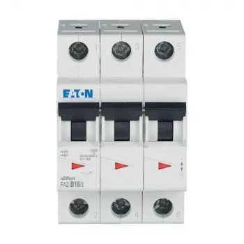 Eaton FAZ-B16/3 disjuntor de proteção de linha tipo B, 3 polos, 16 A 278847