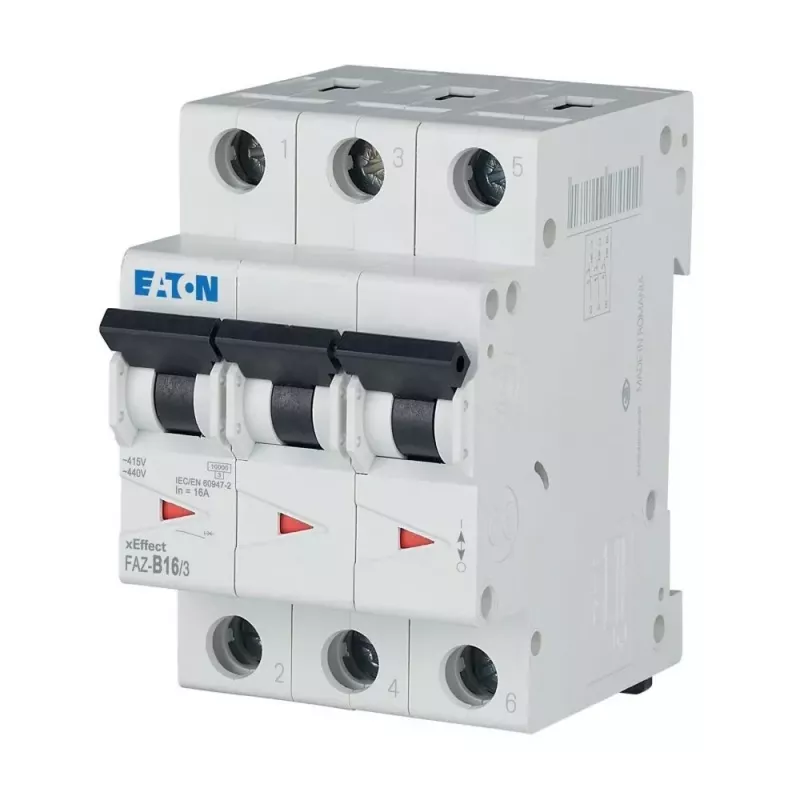 Eaton FAZ-B16/3 disjuntor de proteção de linha tipo B, 3 polos, 16 A 278847