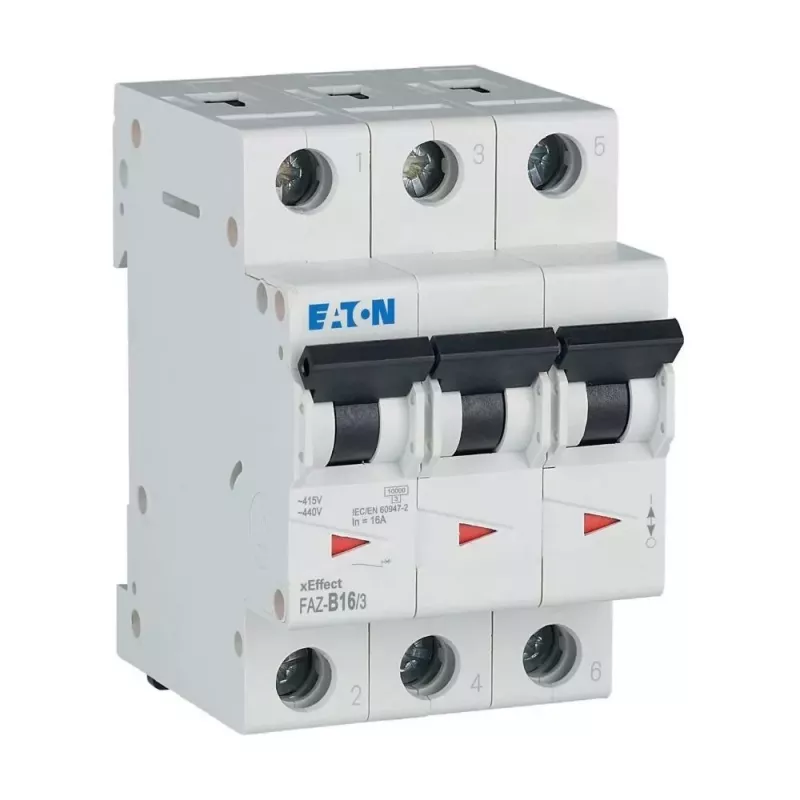 Eaton FAZ-B16/3 disjuntor de proteção de linha tipo B, 3 polos, 16 A 278847