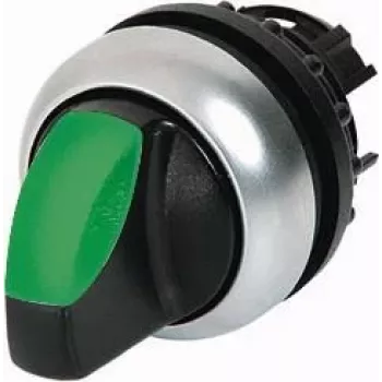 Eaton M22-WRLK3-G atuador de interruptor rotativo, 3 posições, com retenção, preto, aro titânio 216847