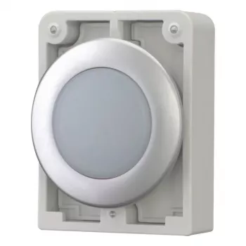 Eaton RMQ-Titan Cabeça de luz de sinalização redonda plana, lente branca, aro cromado, M30C-FL-W 183287