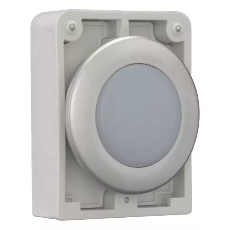 Eaton RMQ-Titan Cabeça de luz de sinalização redonda plana, lente branca, aro cromado, M30C-FL-W 183287
