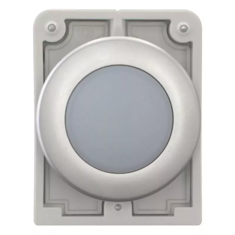 Eaton RMQ-Titan Cabeça de luz de sinalização redonda plana, lente branca, aro cromado, M30C-FL-W 183287