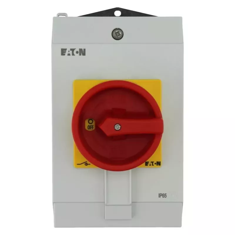 Eaton P1-40/I2H/SVB interruptor ligar/desligar com paragem de emergência, bloqueável, 40 A, 690 V, 1 x 90°, cinzento/preto/vermelho/amarelo 199922
