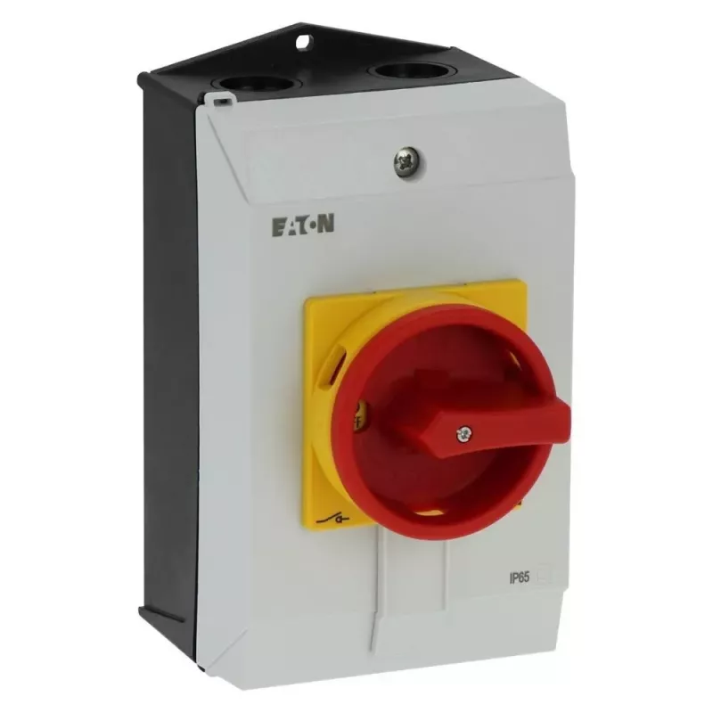 Eaton P1-40/I2H/SVB interruptor ligar/desligar com paragem de emergência, bloqueável, 40 A, 690 V, 1 x 90°, cinzento/preto/vermelho/amarelo 199922