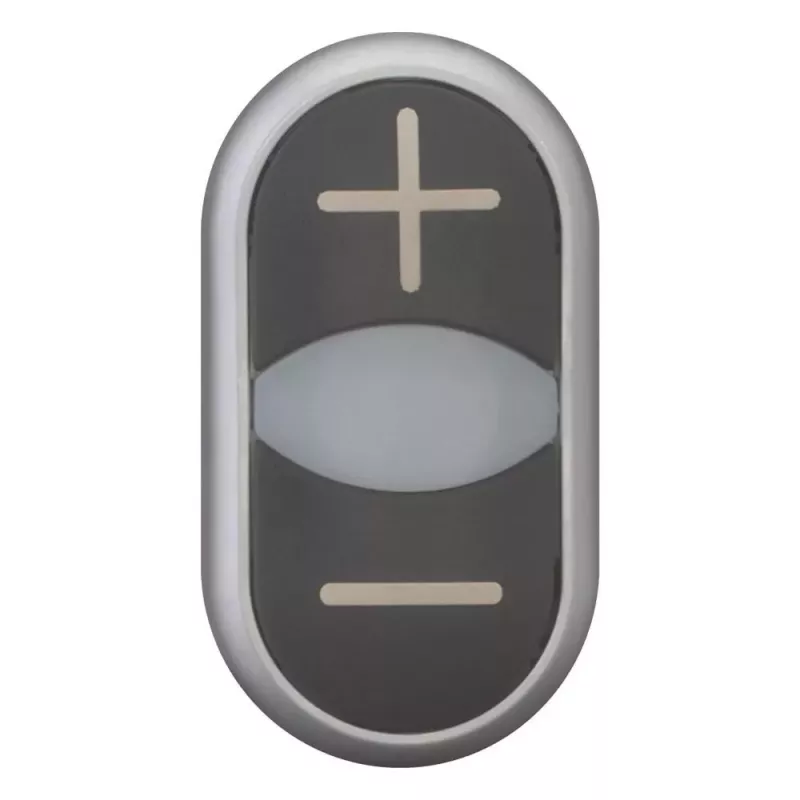Eaton M22-DDL-S-X4/X5 Atuador de botão de pressão duplo, preto/titânio, IP66 218145