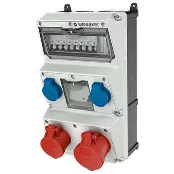 MENNEKES AMAXX Combinação de tomadas, IP44, 32 A, 400 V, 2x CEE + 2x Schuko, interruptor diferencial 930080