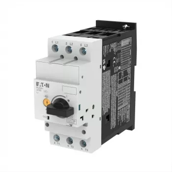 Eaton PKZM4-50 Disjuntor de proteção de motor, 3 polos, 50 A, sobrecarga 40-50 A, terminais de parafuso, calha DIN 222355