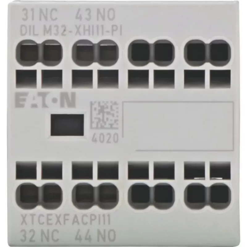 Eaton DILM32-XHI11-PI bloco de contactos auxiliares, 1 NO + 1 NC, 4 A, montagem frontal, para contactores DILM7-DILM32 199309