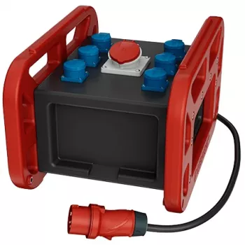 MENNEKES EverBOX GRIP caixa de distribuição de energia portátil 32A 5 polos 400V com interruptor diferencial e disjuntores, cabo 2m 9502985RT