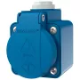 Tomada SCHUKO de parede MENNEKES 10119, 16 A, 230 V, 2P+PE, IP44, azul, com tampa basculante