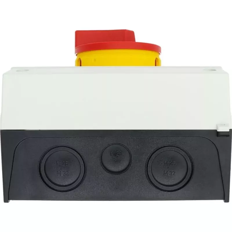 Interruptor principal Eaton P3-63/I4/SVB/N 3 polos com função de paragem de emergência, 63 A, vermelho/amarelo 207349