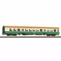 PIKO 28004 H0 carruagem de entrada central Halberstadt bege-verde 2.ª classe DR