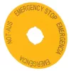 Placa de sinalização de paragem de emergência Eaton M22-XAK2, amarelo, 60 mm, inscrição PARAGEM DE EMERGÊNCIA 216466