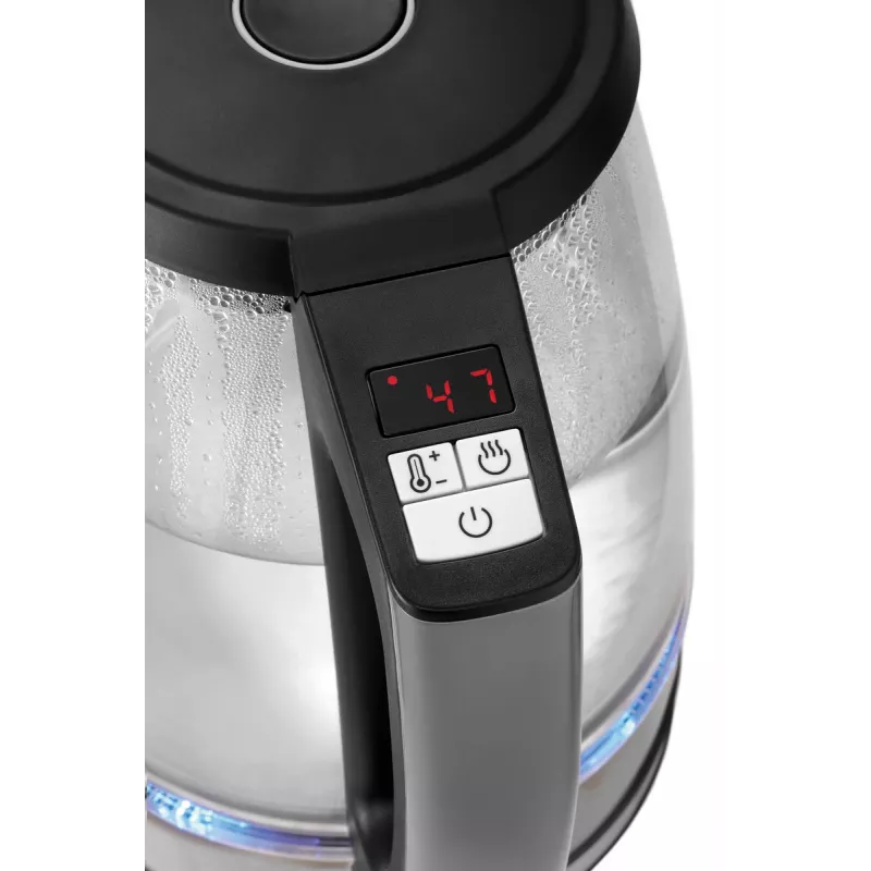 Chaleira de vidro Bartscher 1,7L com 6 níveis de temperatura e indicador LED 200135
