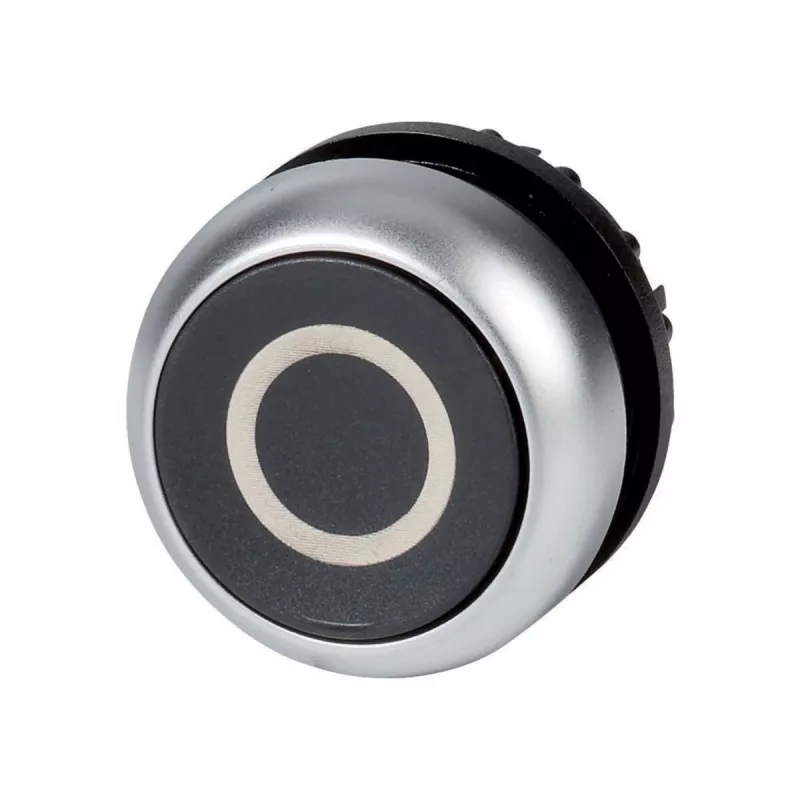 Eaton M22-D-S-X0 interruptor de botão de pressão, preto/metálico 216609
