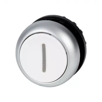 Eaton M22-DR-W-X1 atuador de botão de pressão rotativo branco plano, 22,5 mm, IP67/IP69K