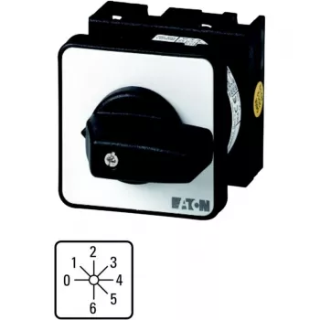 Eaton T0-3-8244/E interruptor de comando, 7 posições, 6,5 kW, 3 polos, punho preto