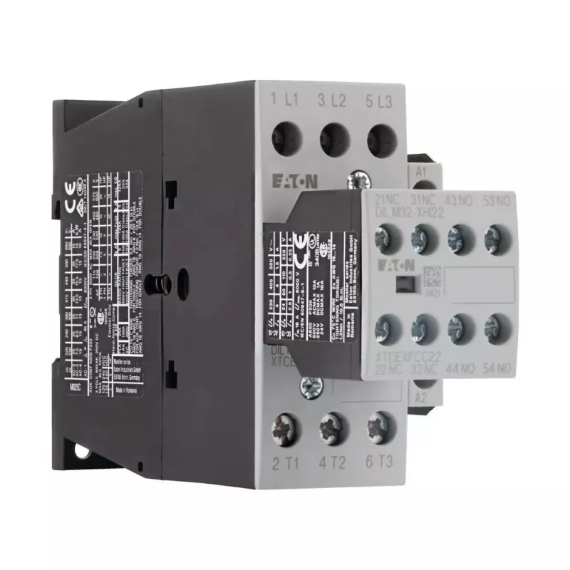 Eaton DILM25-32 contactor de potência tripolar, bobina 230 V AC, 11 kW, 25 A, 3NO + 2NO/2NC contactos auxiliares 277228