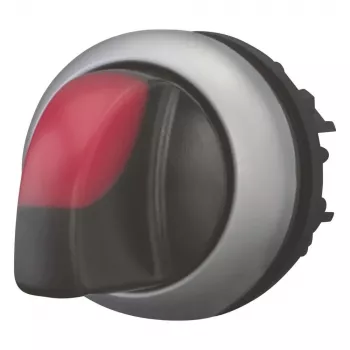 Eaton M22-WLK3-R atuador de interruptor rotativo iluminado, 3 posições, botão rotativo vermelho, 22,5 mm